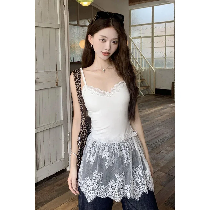 Women Clothing Sexy Lace Splicing Suspender Vest Summer Slim Solid Fashion Chic Tank Tops Sweet Casual Pullovers
Women Clothing Sexy Lace Splicing Suspender Vest Summer Slim Solid Fashion Chic Tank Tops Sweet Casual Pullovers