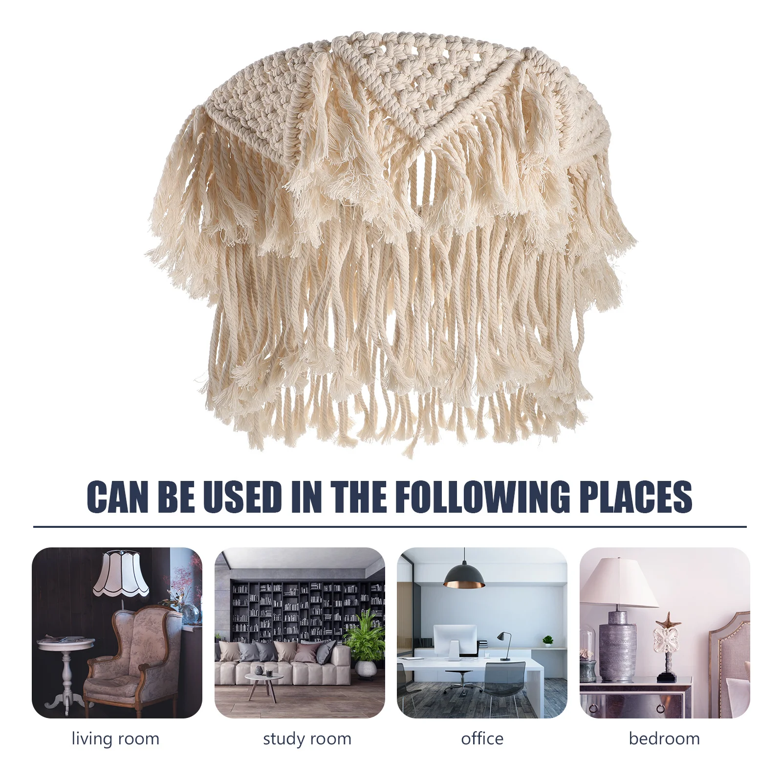 Bohemian Lamp Shade Cotton Woven Macrame Ceiling Light Cover Pendant Tassel Decorative Lighting Fixtures Replacement For
Bohemian Lamp Shade Cotton Woven Macrame Ceiling Light Cover Pendant Tassel Decorative Lighting Fixtures Replacement For