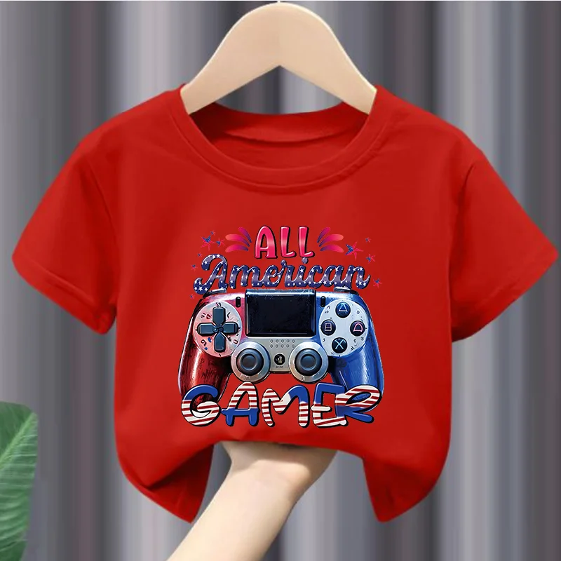 European and American Boys Short-sleeved T-shirt Independence Day Game Machine Print Summer New Casual Crew-neck Children's Wear
European and American Boys Short-sleeved T-shirt Independence Day Game Machine Print Summer New Casual Crew-neck Children's Wear