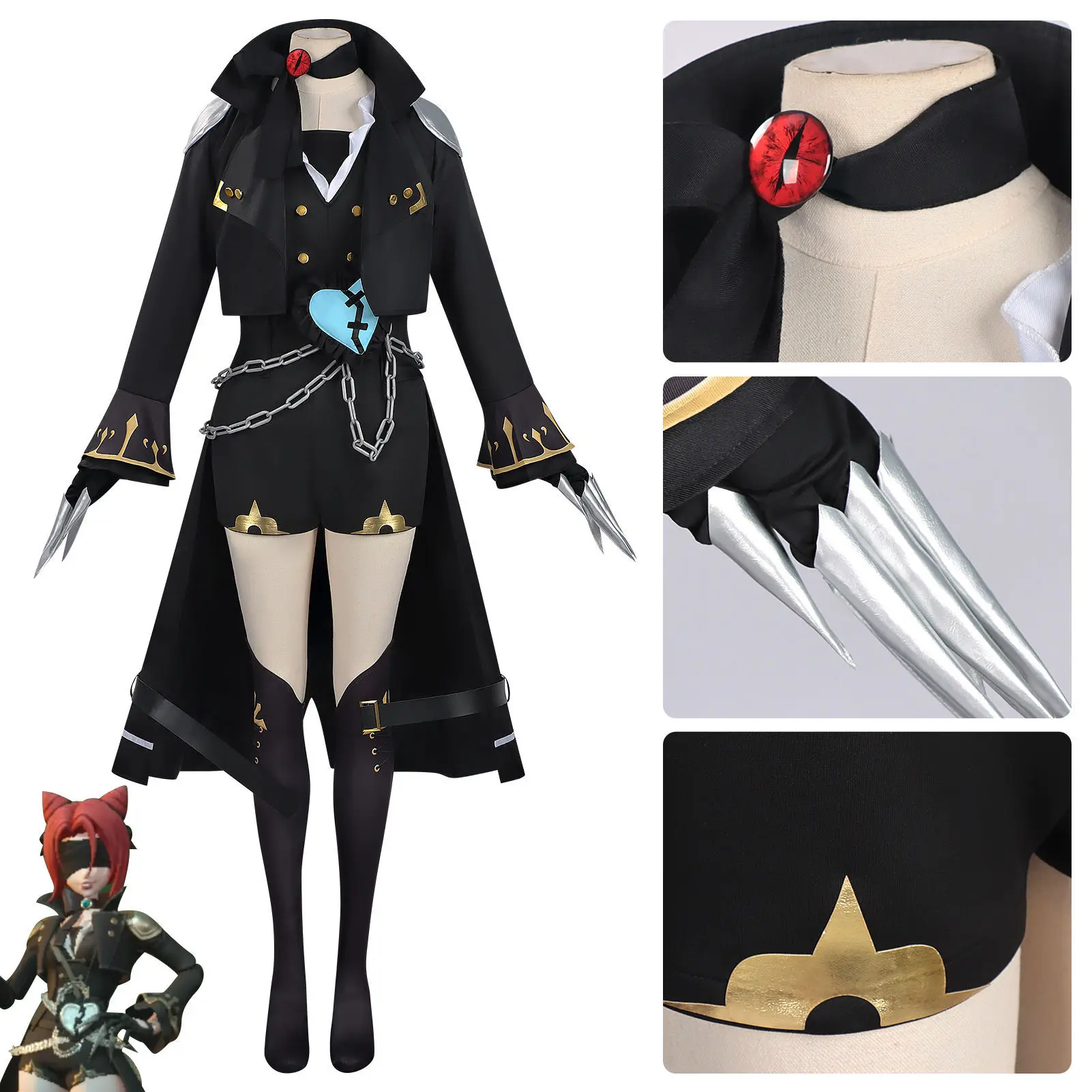 Black Cat Look Cosplay Costume Full Set, Classic Fancy Dress for Halloween Party Stage Performance, Available for Adults
Black Cat Look Cosplay Costume Full Set, Classic Fancy Dress for Halloween Party Stage Performance, Available for Adults