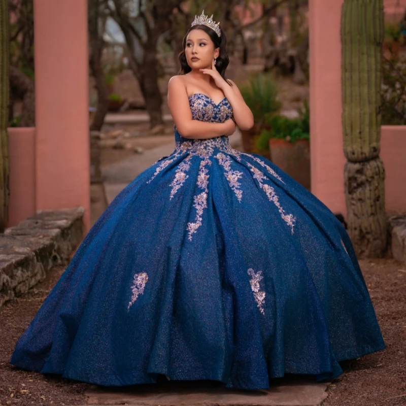 Navy Blue Shiny Ball Gown Quinceanera Dresses Off The Shoulder Applique Lace Beads Tull Party Birthday Sweet 16 Dress Vestidos
Navy Blue Shiny Ball Gown Quinceanera Dresses Off The Shoulder Applique Lace Beads Tull Party Birthday Sweet 16 Dress Vestidos