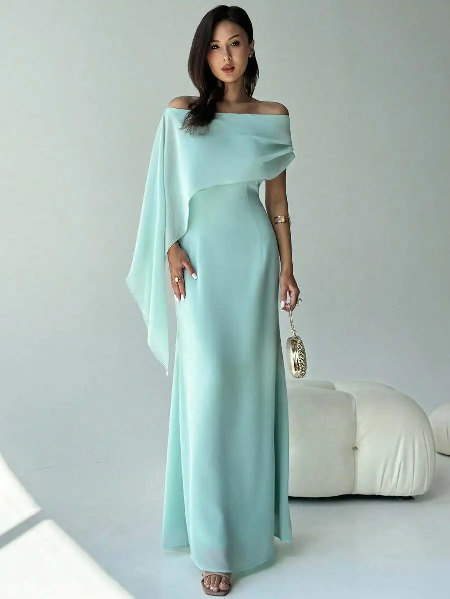 Off Shoulder Asymmetric Ruffle Fitted Maxi Dress Mint Green Formal Cocktail Gown
Off Shoulder Asymmetric Ruffle Fitted Maxi Dress Mint Green Formal Cocktail Gown