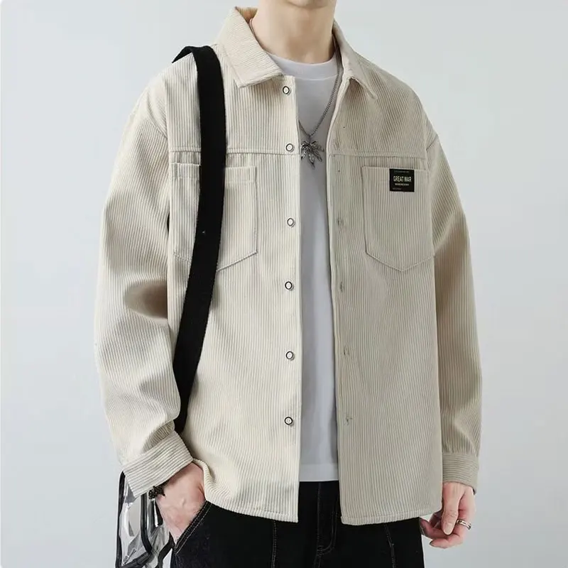 Retro Japanese Style Long Sleeve Corduroy Shirt Men's Loose Casual Jacket Autumn Winter Couple Workwear Coat Flip Collar
Retro Japanese Style Long Sleeve Corduroy Shirt Men's Loose Casual Jacket Autumn Winter Couple Workwear Coat Flip Collar