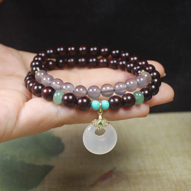 Zambian Red Sandalwood Double Loop Bracelet White Agate Peace Buckle Style Forest Style DIY Jewelry Prayer Beads Gifts
Zambian Red Sandalwood Double Loop Bracelet White Agate Peace Buckle Style Forest Style DIY Jewelry Prayer Beads Gifts