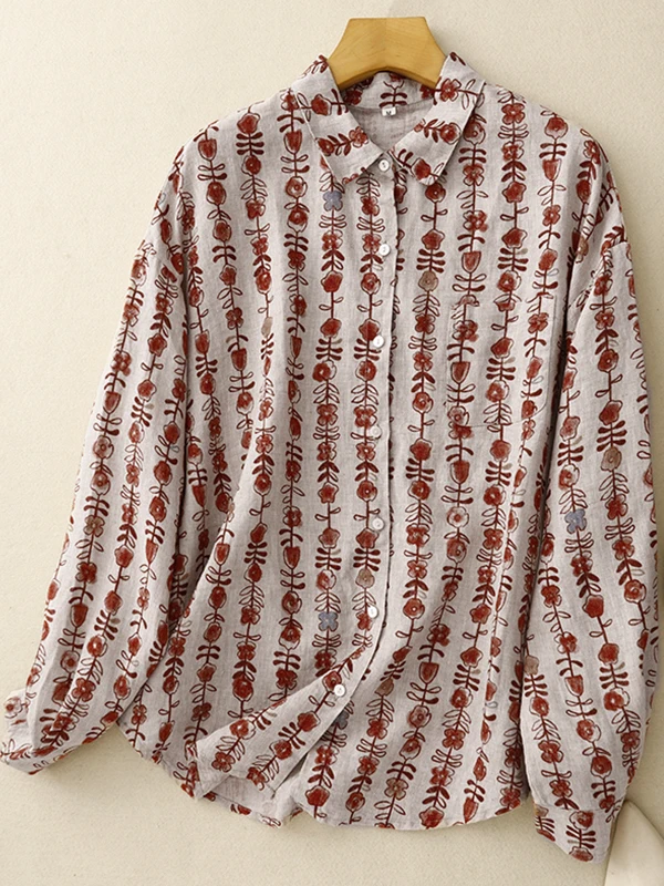 Retro Print Linen Shirt Women's Fashionable Lightweight Luxury Anti-Aging Trendy Top Button Cut Label High-End Sensation
Retro Print Linen Shirt Women's Fashionable Lightweight Luxury Anti-Aging Trendy Top Button Cut Label High-End Sensation
