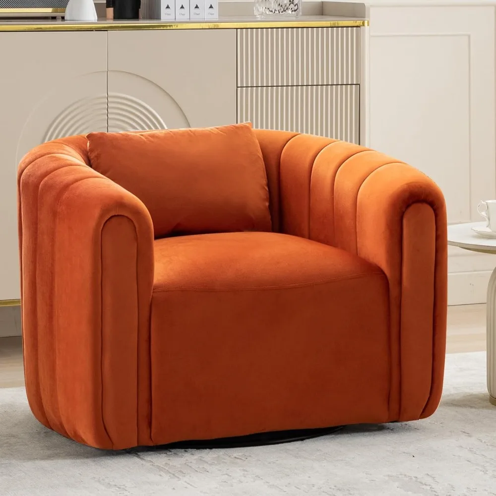 Swivel Barrel Chair,Velvet Accent Chairs for Living Room,Modern Channel Comfy Armchair,Completely Assembled(Orange)
Swivel Barrel Chair,Velvet Accent Chairs for Living Room,Modern Channel Comfy Armchair,Completely Assembled(Orange)