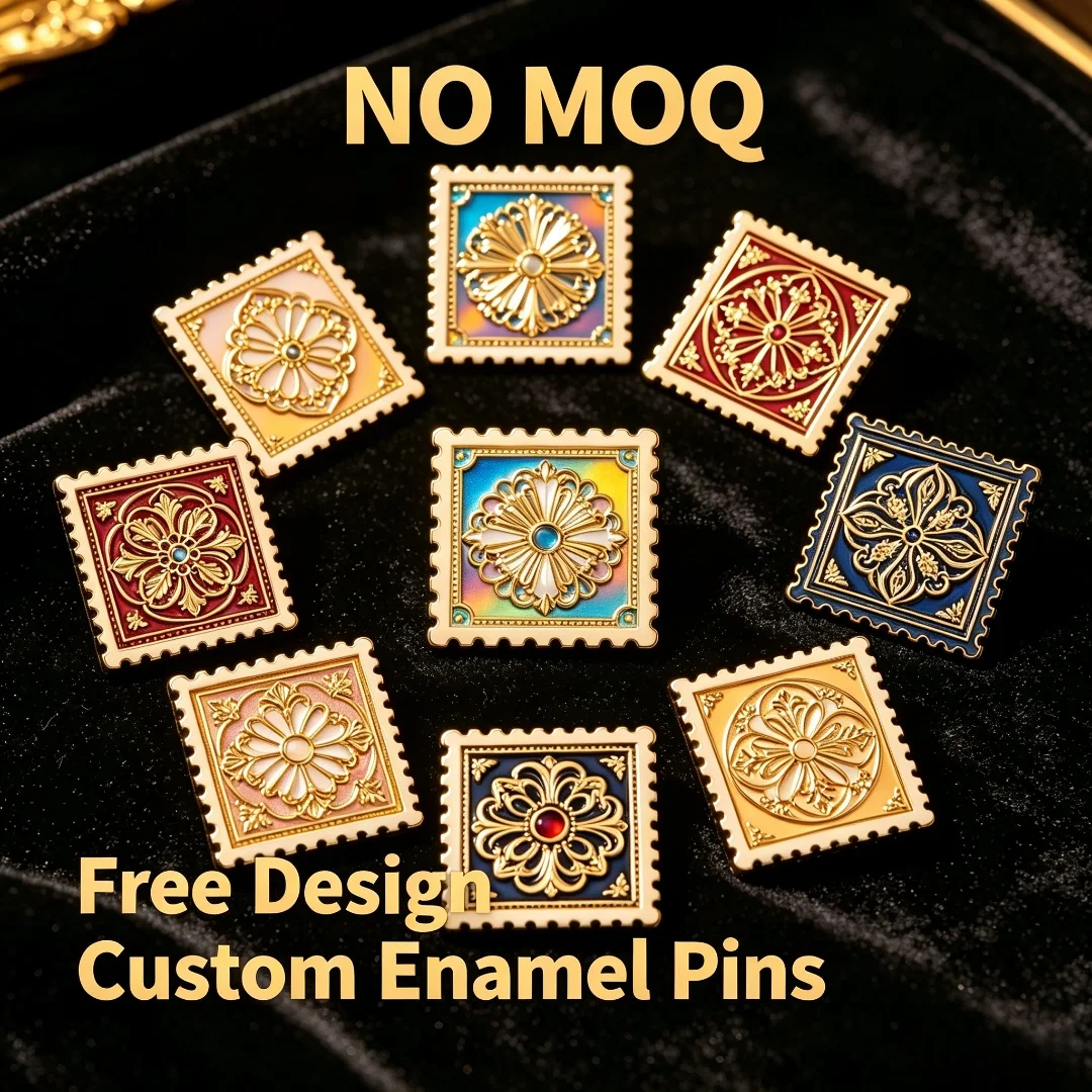 Custom Vintage Enamel Pin Stamp Shaped Metal Lapel Badge Gold Plated Brooch for Clothing & Bag Decoration
Custom Vintage Enamel Pin Stamp Shaped Metal Lapel Badge Gold Plated Brooch for Clothing & Bag Decoration