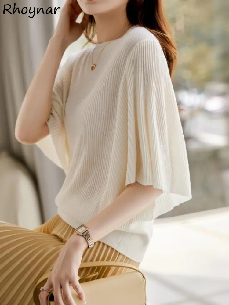 Baggy Leisure Short-sleeve Pullovers Women Office Lady Summer Literary Tender Basic Korean Style Pure O-neck Harajuku Elegant
Baggy Leisure Short-sleeve Pullovers Women Office Lady Summer Literary Tender Basic Korean Style Pure O-neck Harajuku Elegant