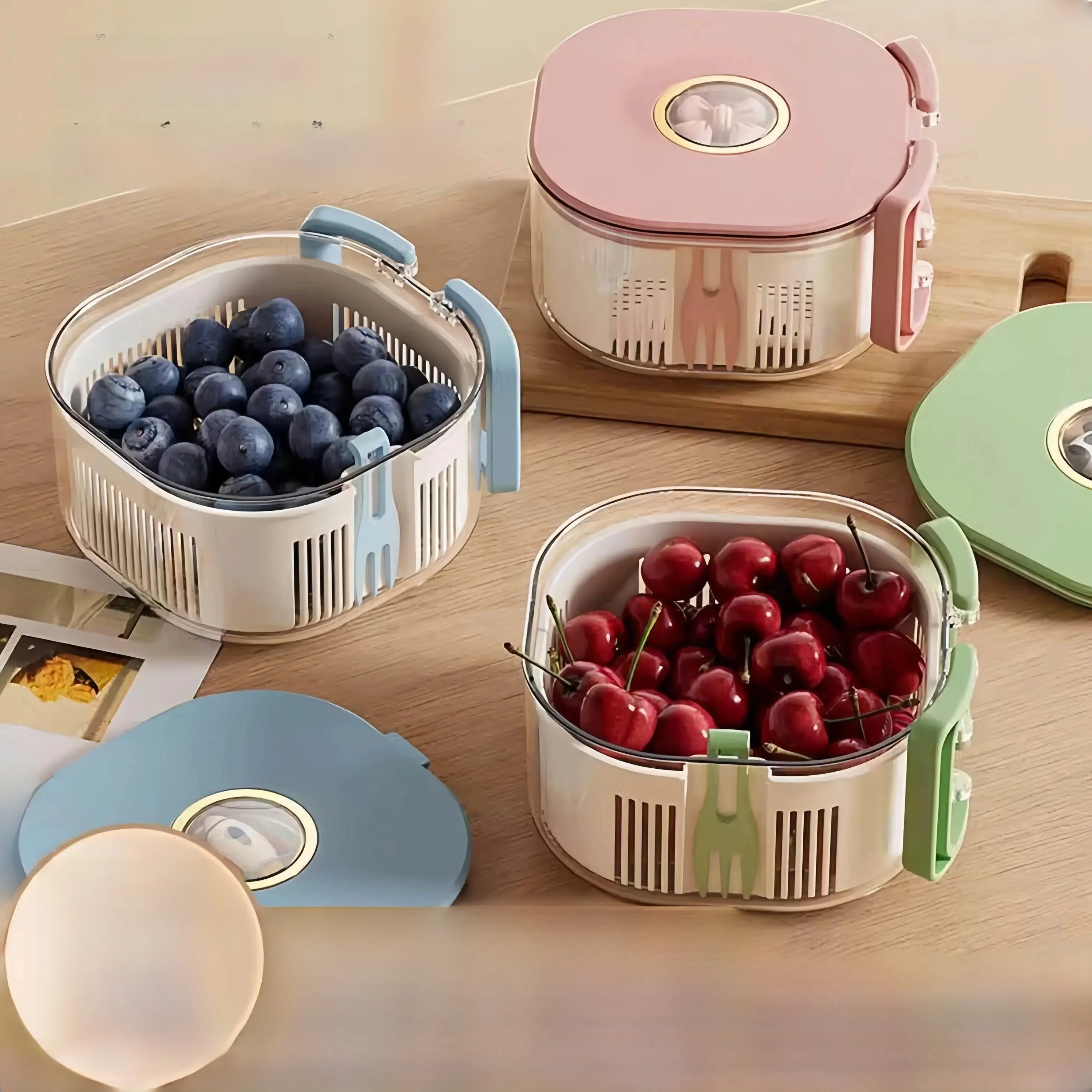 Portable Double Layer Fruit Preservation Box with Lid Draining Basket Perfect for Outdoor Picnics And Home Kitchen Use
Portable Double Layer Fruit Preservation Box with Lid Draining Basket Perfect for Outdoor Picnics And Home Kitchen Use