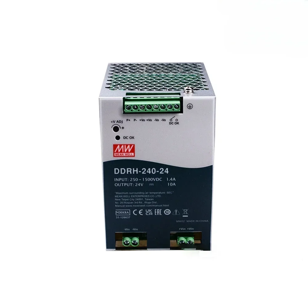 Mean Well DDRH-240 240W Ultra Wide Input 250-1500V DC TO DC 12V 24V 32V 48V DIN Rail Type Converter 
Mean Well DDRH-240 240W Ultra Wide Input 250-1500V DC TO DC 12V 24V 32V 48V DIN Rail Type Converter