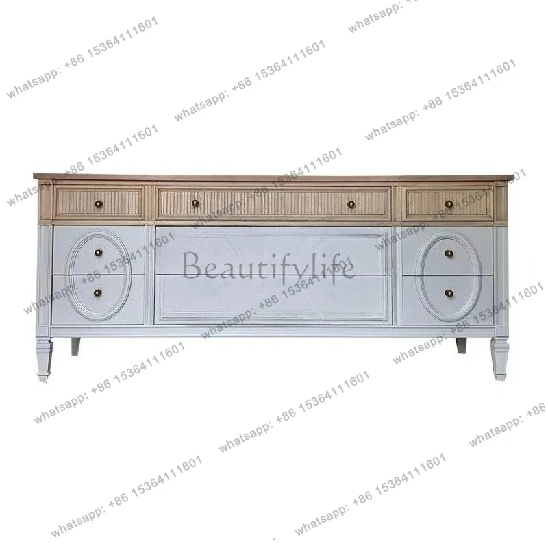 French light luxury solid wood high-end chest cabinet simple American drawer storage cabinet
French light luxury solid wood high-end chest cabinet simple American drawer storage cabinet