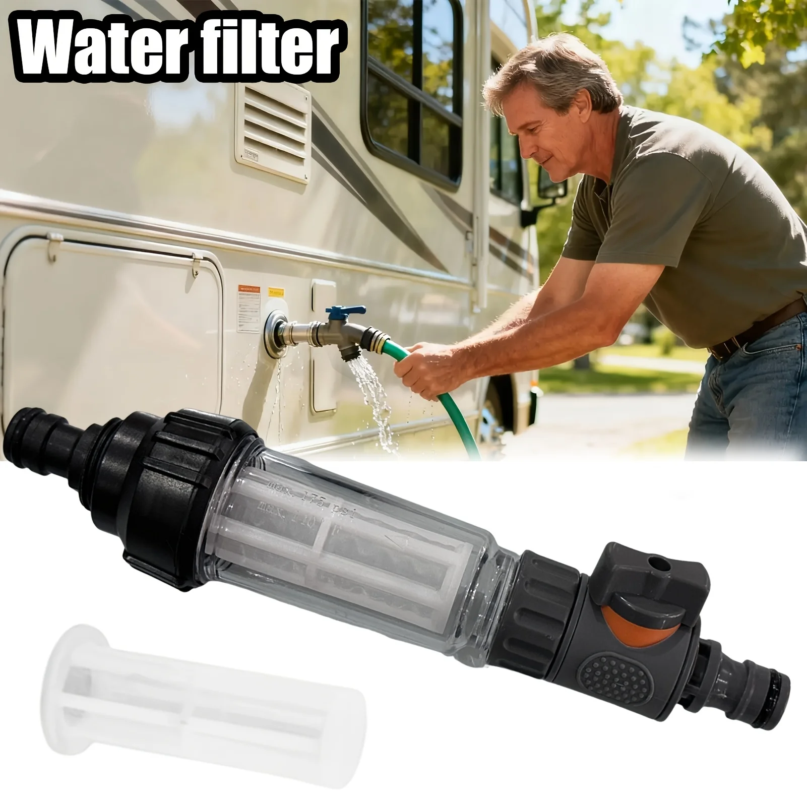 RV Water Filter Kit Hose Filter for Pressure Washer Inlet Water Inline Filter for Sediment High Pressure Flushing Water Filter
RV Water Filter Kit Hose Filter for Pressure Washer Inlet Water Inline Filter for Sediment High Pressure Flushing Water Filter