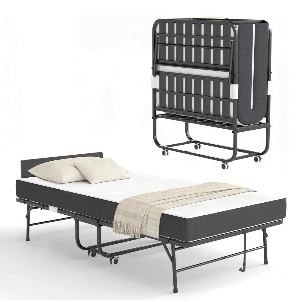 Bed with Mattress for Adults, 75 x 38 Foldable Beds with Headboard, Portable Roll Away Bed on Wheels, Folding Metal Beds Frame
Bed with Mattress for Adults, 75 x 38 Foldable Beds with Headboard, Portable Roll Away Bed on Wheels, Folding Metal Beds Frame