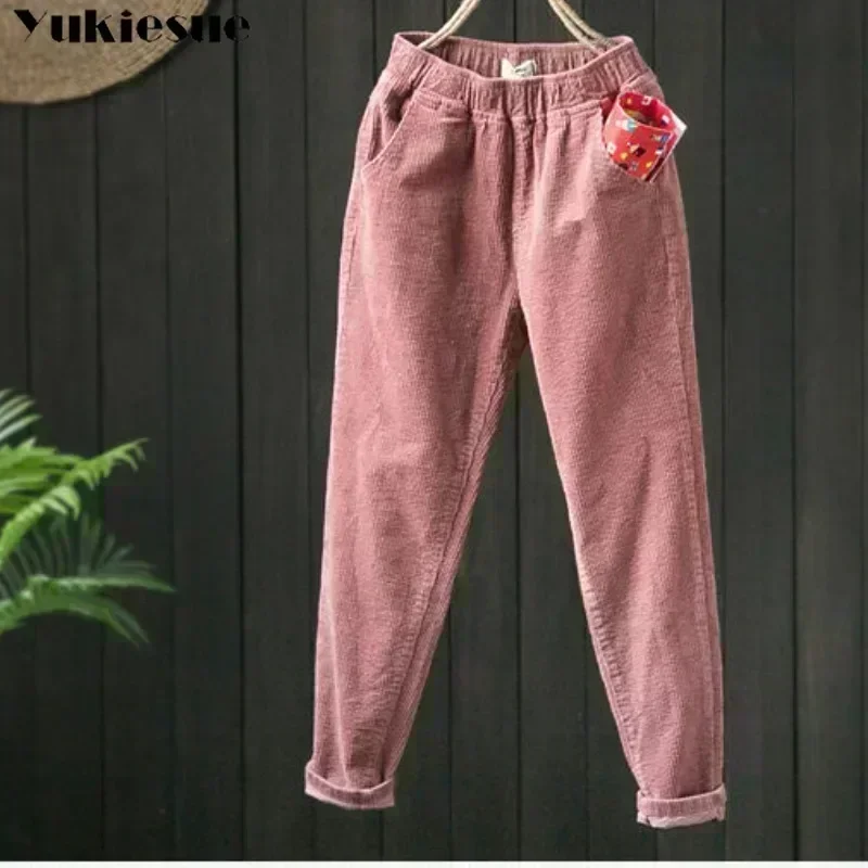 Solid Color Straight Pants for Women Corduroy Casual Harem Elastic Waist Trousers Female Clothing Autumn Winter Fleece Thick
Solid Color Straight Pants for Women Corduroy Casual Harem Elastic Waist Trousers Female Clothing Autumn Winter Fleece Thick