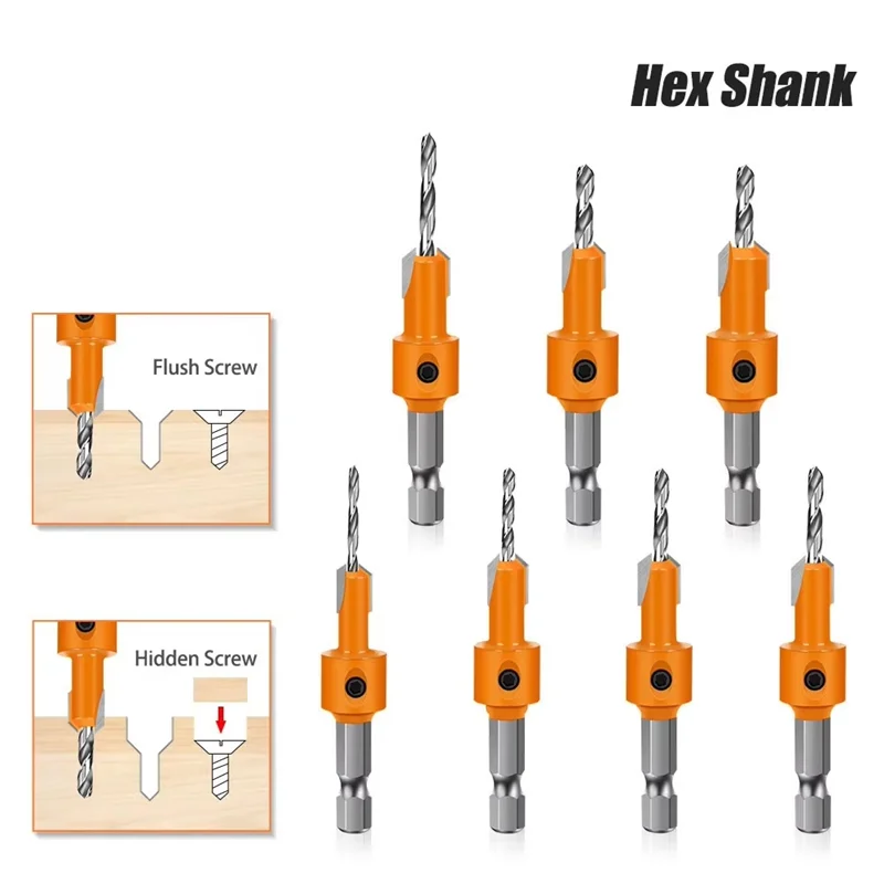 【Flash Sale】7Pcs Hexagonal Shank Woodworking Countersunk Heads Drill, Screw Hole Double-Edged Drilling Countersunk-Head D
【Flash Sale】7Pcs Hexagonal Shank Woodworking Countersunk Heads Drill, Screw Hole Double-Edged Drilling Countersunk-Head D