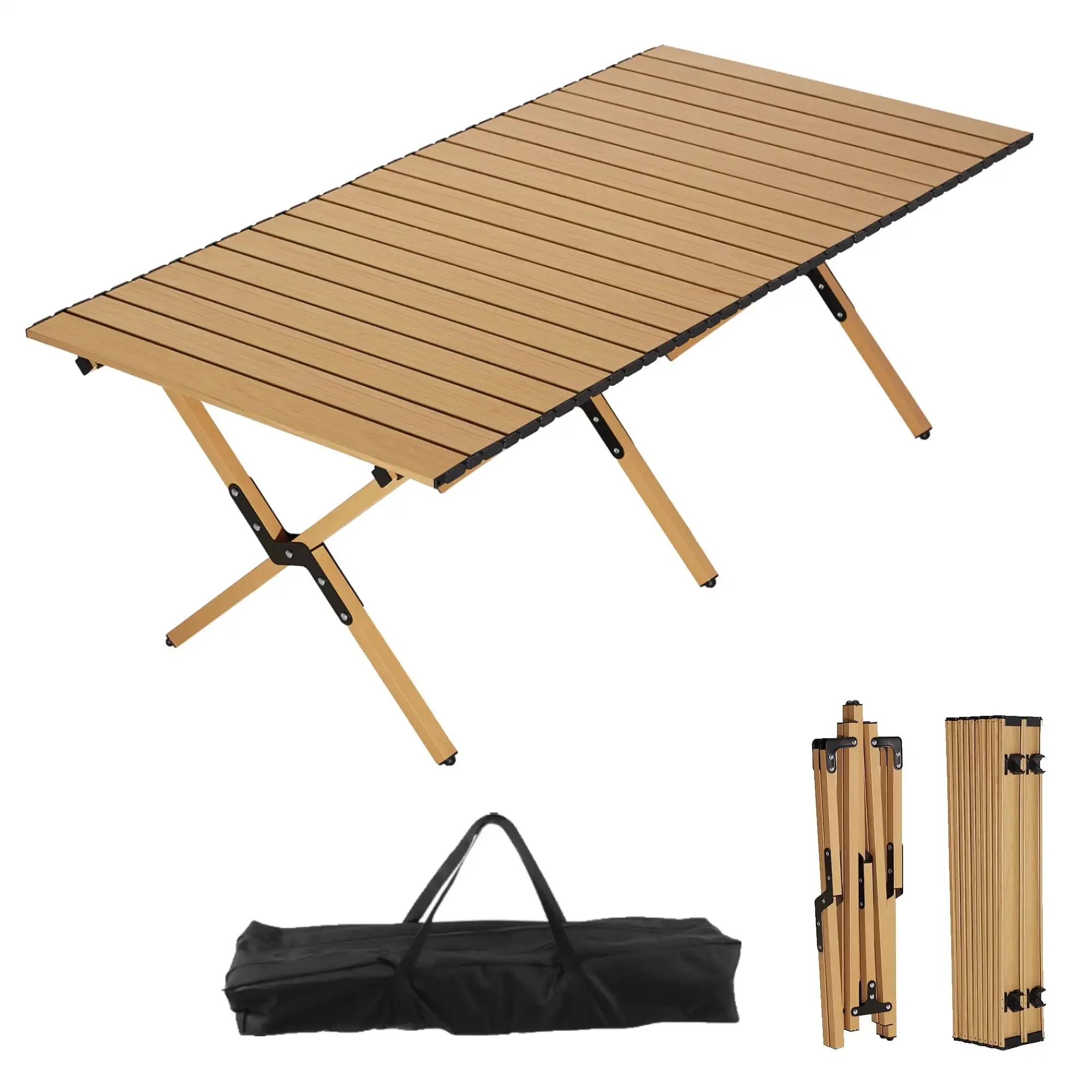 Портативный походный столик с откидной крышкой, устойчивая к ржавчине алюминиевая столешница с порошковым покрытием и прочной стальной каркасом.
Портативный походный столик с откидной крышкой, устойчивая к ржавчине алюминиевая столешница с порошковым покрытием и прочной стальной каркасом.