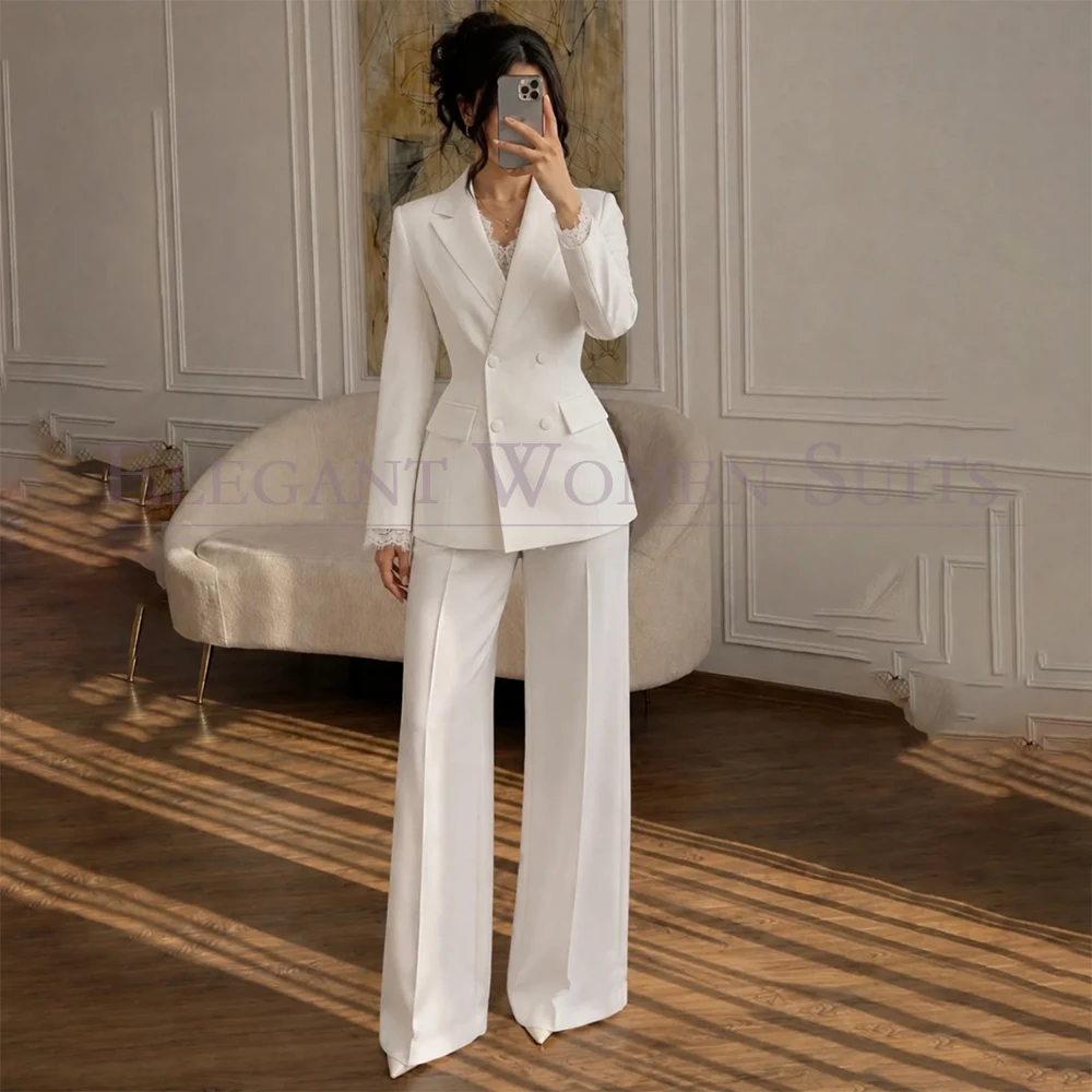 Formal Office Lady White Women's Suits 2026 Casual Chic Double Breasted Peak Lapel 2 Piece Jacket Pants Sets Female Blazer
Formal Office Lady White Women's Suits 2026 Casual Chic Double Breasted Peak Lapel 2 Piece Jacket Pants Sets Female Blazer
