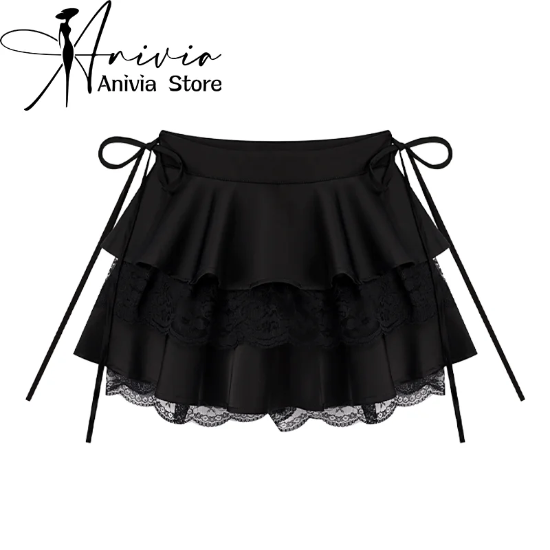 Women Black Gothic A-line Lace Skirt Vintage Aesthetic Y2k Mini Skirt Harajuku Korean Kawaii Emo Mini Skirt 2000s Clothes Summer
Women Black Gothic A-line Lace Skirt Vintage Aesthetic Y2k Mini Skirt Harajuku Korean Kawaii Emo Mini Skirt 2000s Clothes Summer