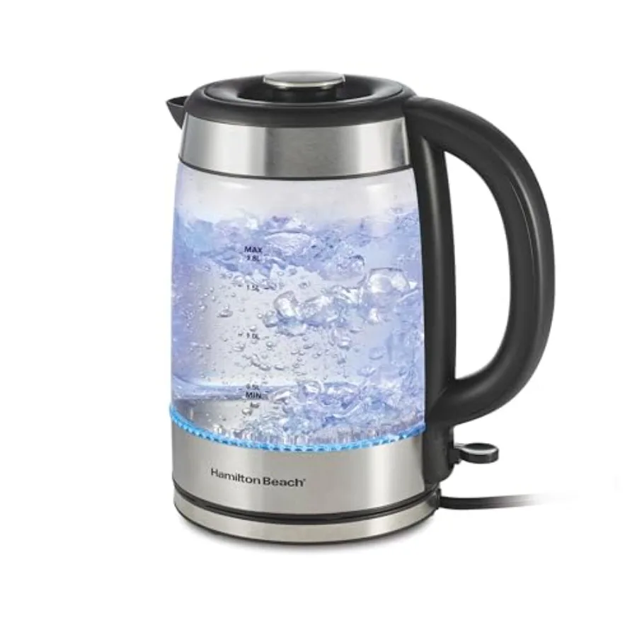 Electric Tea Kettle 1.8L Cordless Glass Water Boiler 1500W Fast Boiling with Auto-Shutoff and Boil-Dry Protection Easy-View Des
Electric Tea Kettle 1.8L Cordless Glass Water Boiler 1500W Fast Boiling with Auto-Shutoff and Boil-Dry Protection Easy-View Des