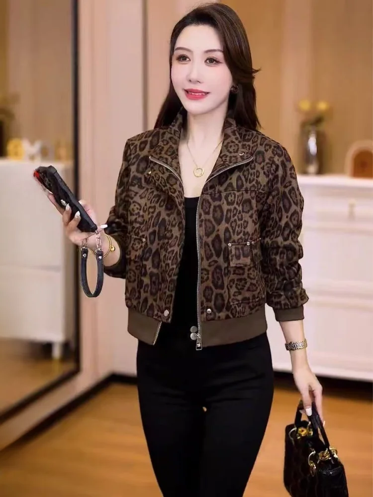 Early Autumn Versatile Leopard Print Jaet Small Size Ladies Print Top Middle-aged Women Spring Autumn Faion Long Sve J...
Early Autumn Versatile Leopard Print Jaet Small Size Ladies Print Top Middle-aged Women Spring Autumn Faion Long Sve J...