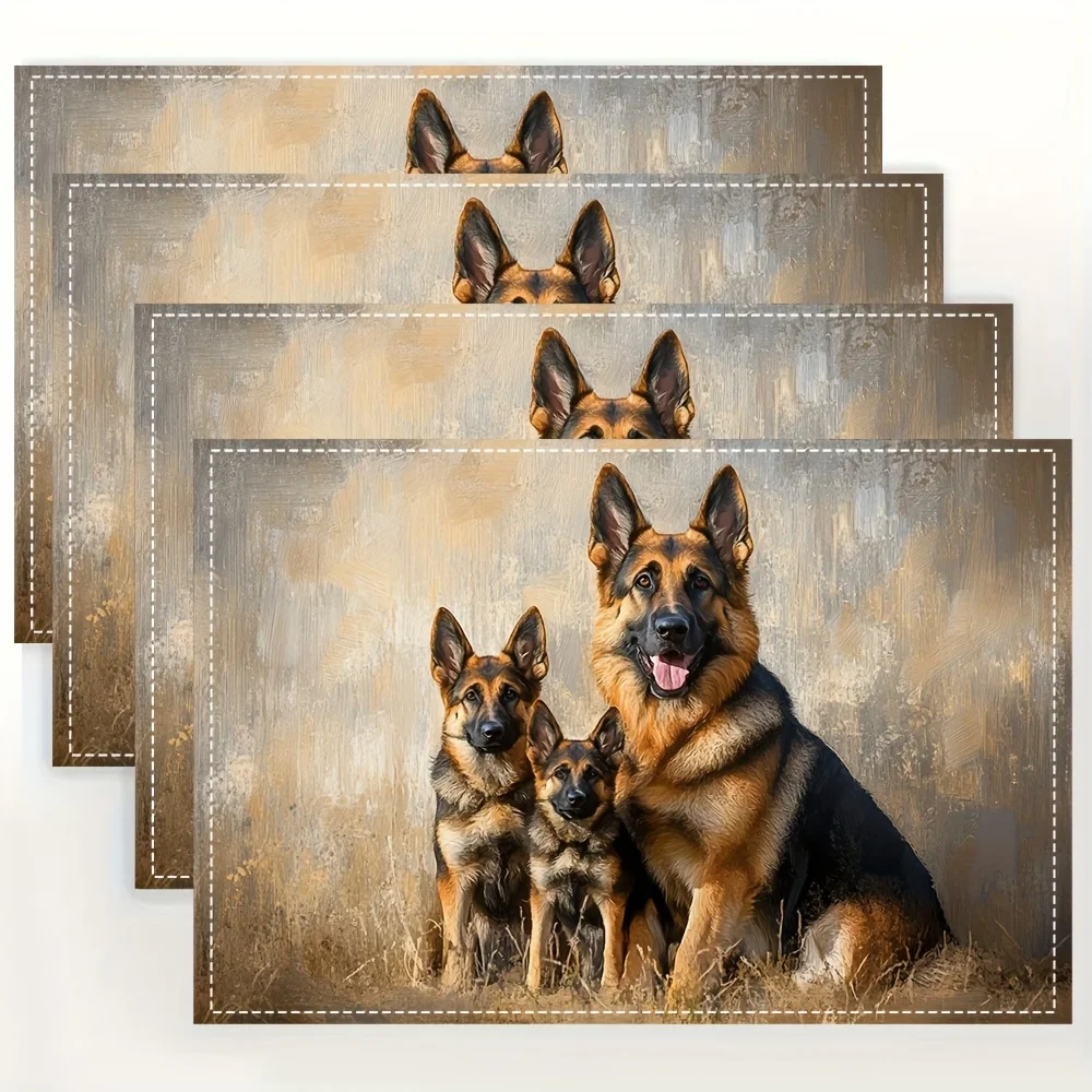 4pcs Linen Placemat German Shepherd Dog Family Portrait Animal Lover Gift Kitchen Dining Table Mat Home Decor Idea
4pcs Linen Placemat German Shepherd Dog Family Portrait Animal Lover Gift Kitchen Dining Table Mat Home Decor Idea