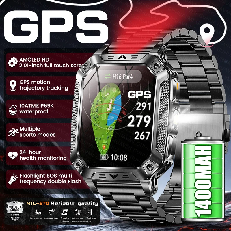 Outdoor SOS Dual Flash Flashlight Smart Watch GPS Heart Rate 10ATM Waterproof HD BT Call 1400mAh Battery Capacity Men Smartwatch
Outdoor SOS Dual Flash Flashlight Smart Watch GPS Heart Rate 10ATM Waterproof HD BT Call 1400mAh Battery Capacity Men Smartwatch
