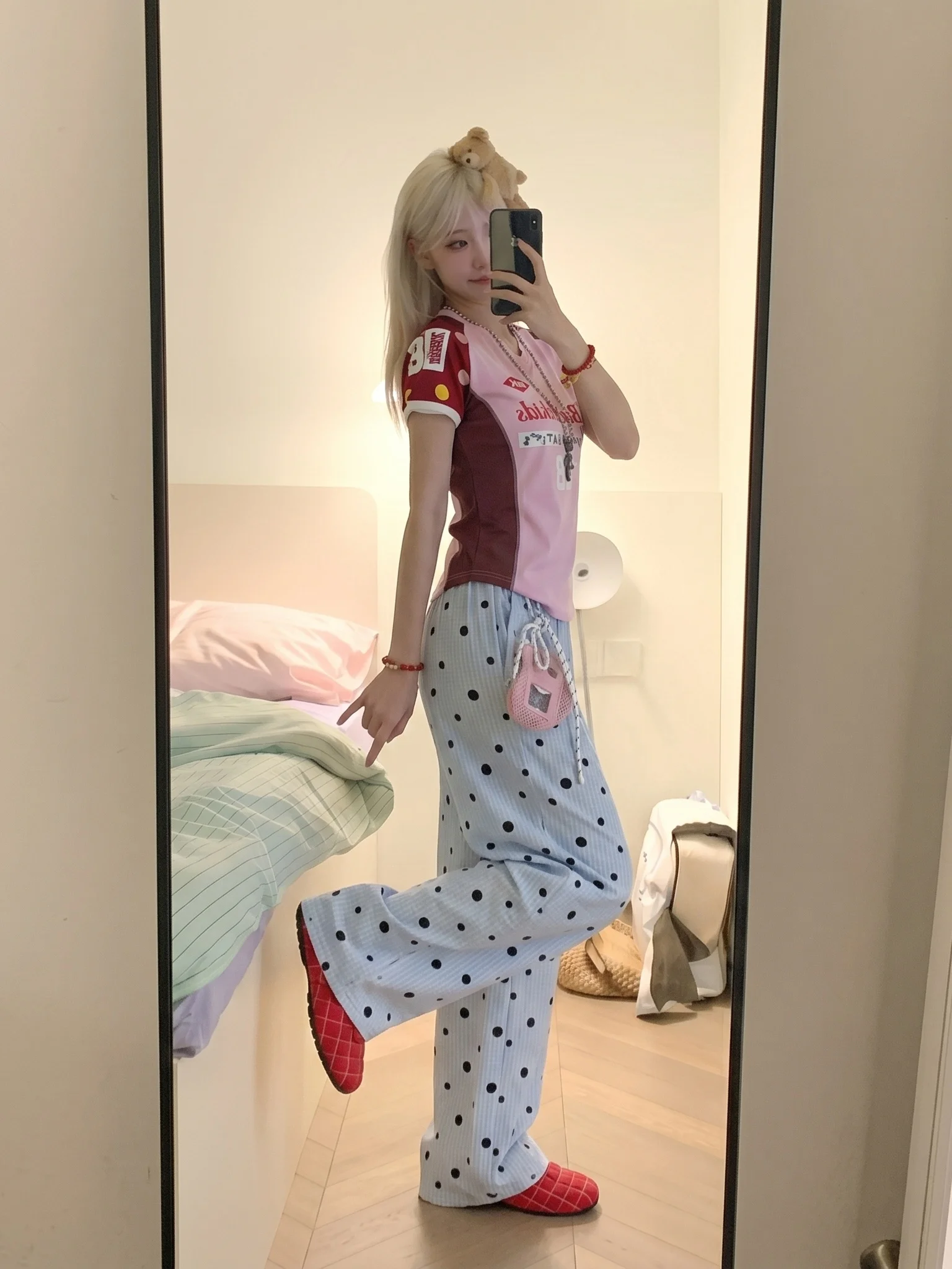 Cute Y2K Dopaamine Blue Polka Dot Wide Leg Pants Women's Loose Straight Casual Elegant Workwear Summer High Waist Other Material
Cute Y2K Dopaamine Blue Polka Dot Wide Leg Pants Women's Loose Straight Casual Elegant Workwear Summer High Waist Other Material