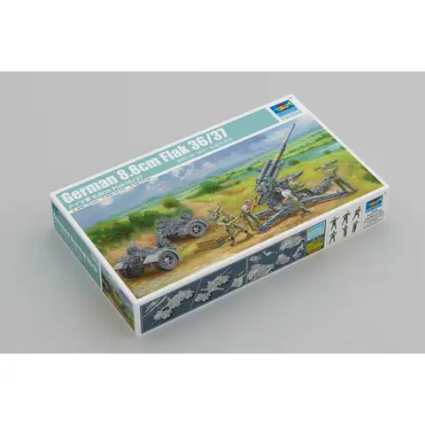 Trumpeter Assemble Model 02359 1/35 German 8.8cm Flak 36/37 Air Defense Gun Artillery Military Gift Plastic Assembly Model Kit