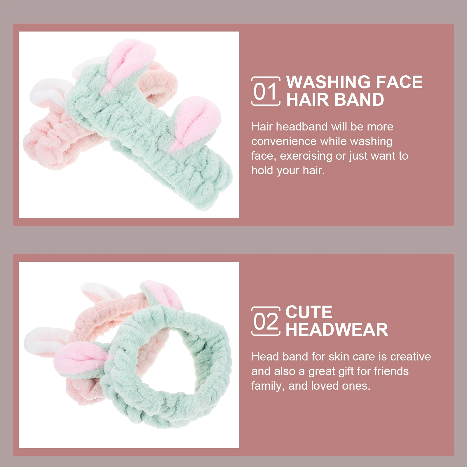 2pcs Rabbit Ears Headband Bunny Ear Hair Accessories for Face Washing 3 Colors Lightweight Travel Daily Use
2pcs Rabbit Ears Headband Bunny Ear Hair Accessories for Face Washing 3 Colors Lightweight Travel Daily Use
