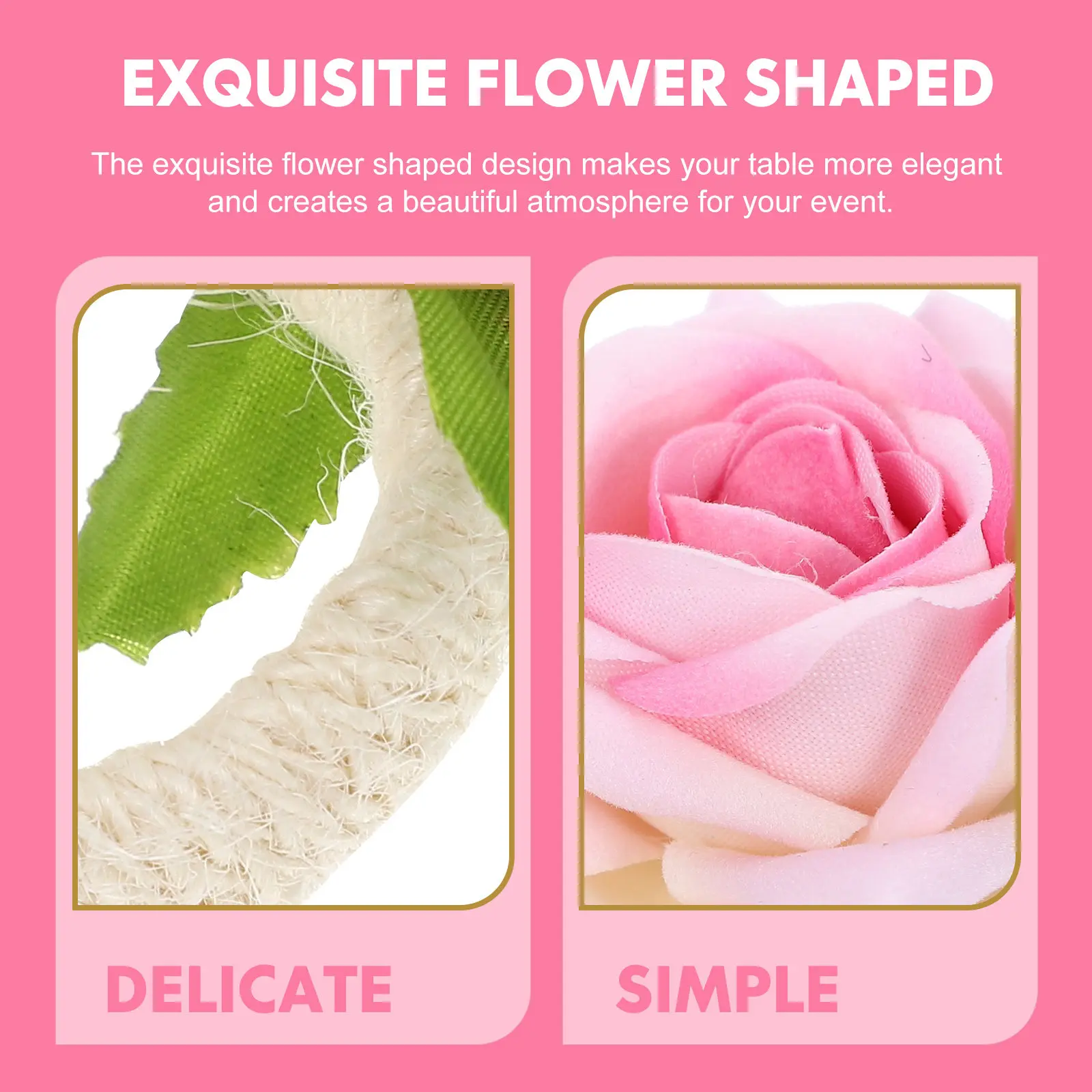 12Pcs Flower Napkin Ring Rose Design Sturdy Lightweight Napkin Holder for Christmas Easter New Year Family Reunion Table Setting
12Pcs Flower Napkin Ring Rose Design Sturdy Lightweight Napkin Holder for Christmas Easter New Year Family Reunion Table Setting