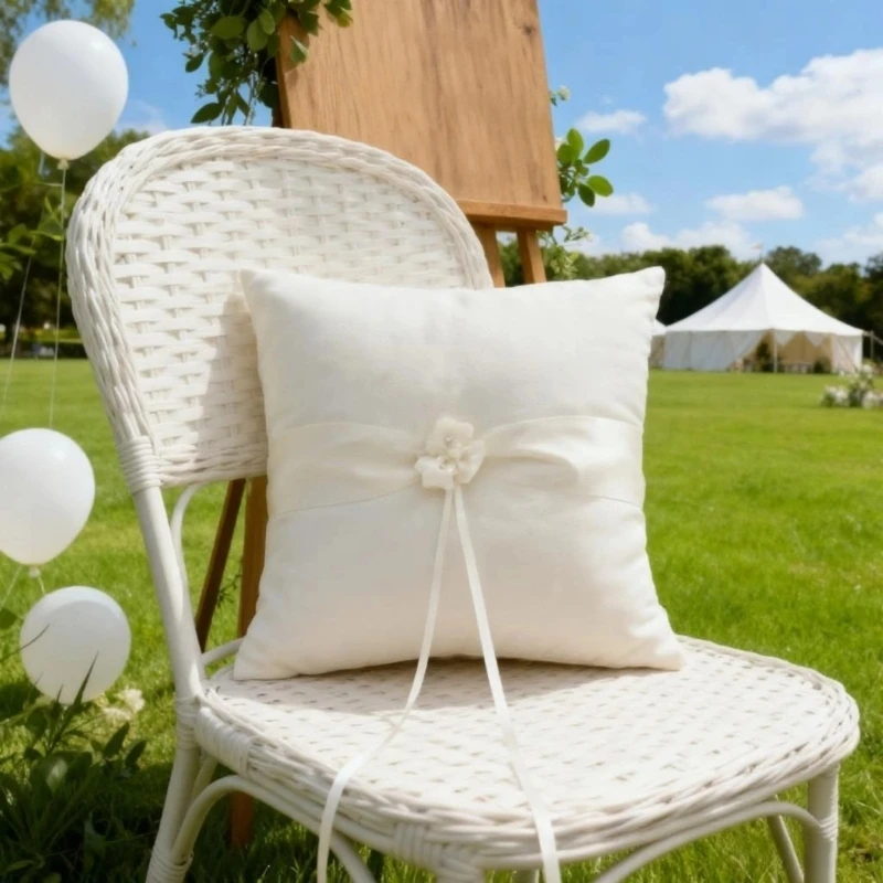 N58F White Bridal Rings Pillow Embroidery Rings Display Cushion for Wedding Ceremony
N58F White Bridal Rings Pillow Embroidery Rings Display Cushion for Wedding Ceremony