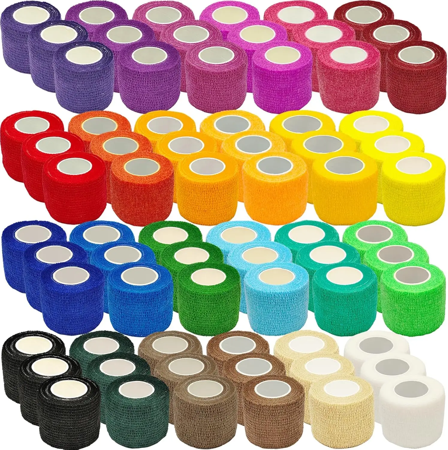 72 Pack Self-Adhesive Bandage Wrap, 2" x 5 Yards, Athletic Elastic Breathable for First Aid Sports
72 Pack Self-Adhesive Bandage Wrap, 2" x 5 Yards, Athletic Elastic Breathable for First Aid Sports