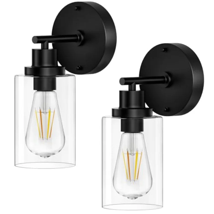 Bathroom Wall Sconces Set of Two: Vanity Light Fixtures with E26 Base LED Cordless Indoor Wall Mount Lamp for Mirror Bedroom Ha
Bathroom Wall Sconces Set of Two: Vanity Light Fixtures with E26 Base LED Cordless Indoor Wall Mount Lamp for Mirror Bedroom Ha