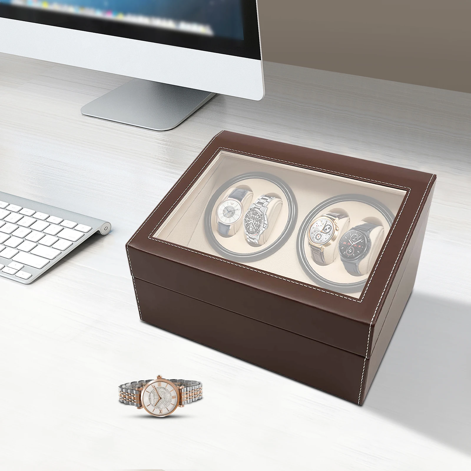 4+6 Watch Winder Automatic Watches Shaker Homes Offices Watch Box Jewelry Display Storage Case 6.5-8.5rpm Low Noise Motor
4+6 Watch Winder Automatic Watches Shaker Homes Offices Watch Box Jewelry Display Storage Case 6.5-8.5rpm Low Noise Motor