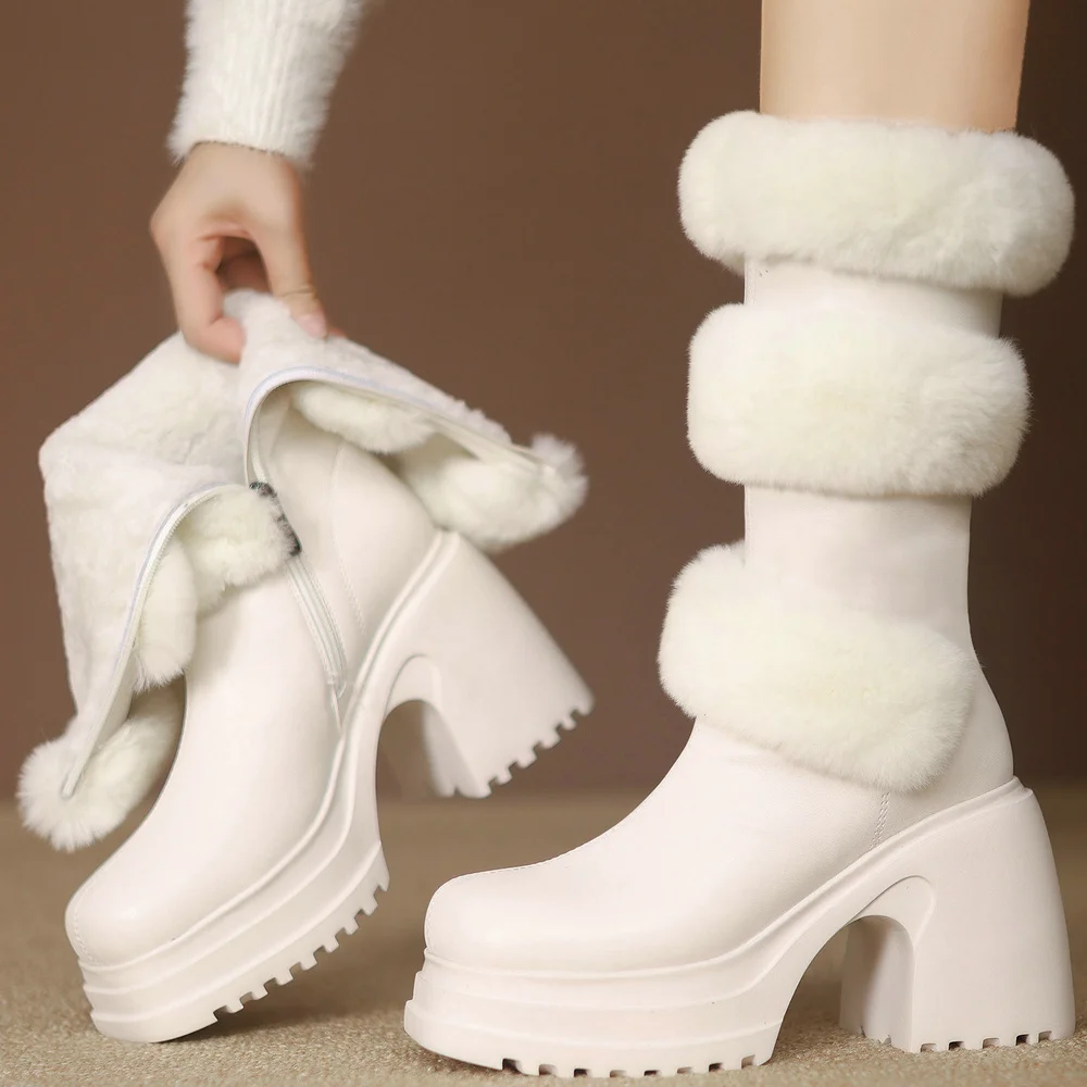 Winter Warm Fur Platform Pumps Shoes Women Genuine Leather High Heel Snow Boots Female Round Toe Fashion Sneakers Casual Shoes
Winter Warm Fur Platform Pumps Shoes Women Genuine Leather High Heel Snow Boots Female Round Toe Fashion Sneakers Casual Shoes
