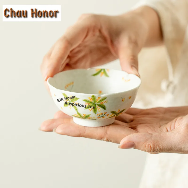100ml Hand-painted Osmanthus Flowers Teacup Handmade Tea Bowl Tea Cup Set Tea-tasting Fragrance Cup Jianzhan Master Cups Teaware
100ml Hand-painted Osmanthus Flowers Teacup Handmade Tea Bowl Tea Cup Set Tea-tasting Fragrance Cup Jianzhan Master Cups Teaware