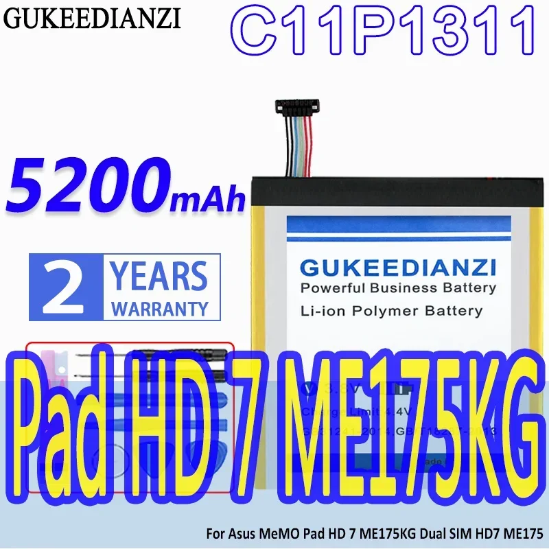 Большой емкости аккумулятор GUKEEDIANZI C11P1311 5200 мАч для Asus MeMO Pad HD 7 ME175KG Dual SIM HD7 ME175
Большой емкости аккумулятор GUKEEDIANZI C11P1311 5200 мАч для Asus MeMO Pad HD 7 ME175KG Dual SIM HD7 ME175