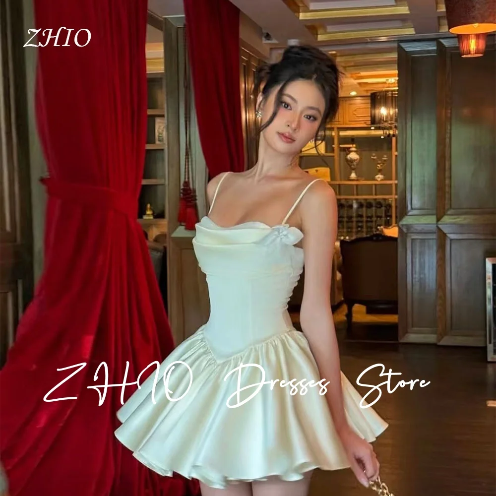 ZHIO Lovely Short Korea Wedding Party Dress Flowers Spaghetti Strap Draped Satin Mini Special Occasion Prom Gown Customized
ZHIO Lovely Short Korea Wedding Party Dress Flowers Spaghetti Strap Draped Satin Mini Special Occasion Prom Gown Customized