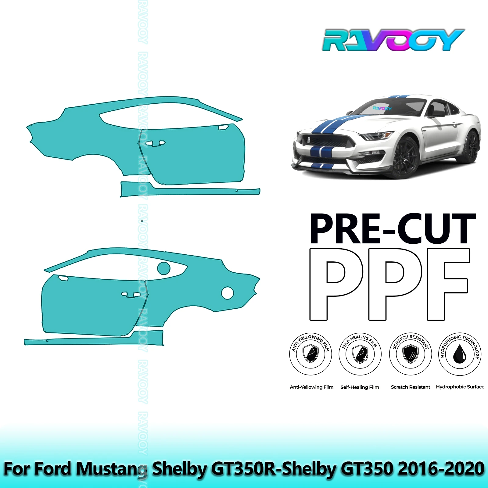 For Ford Mustang Shelby GT350R-Shelby GT350 2016-2020 8.5mil Pre-Cut PPF Door & A/B Pillar Kit TPU Paint Protection Film Set
For Ford Mustang Shelby GT350R-Shelby GT350 2016-2020 8.5mil Pre-Cut PPF Door & A/B Pillar Kit TPU Paint Protection Film Set