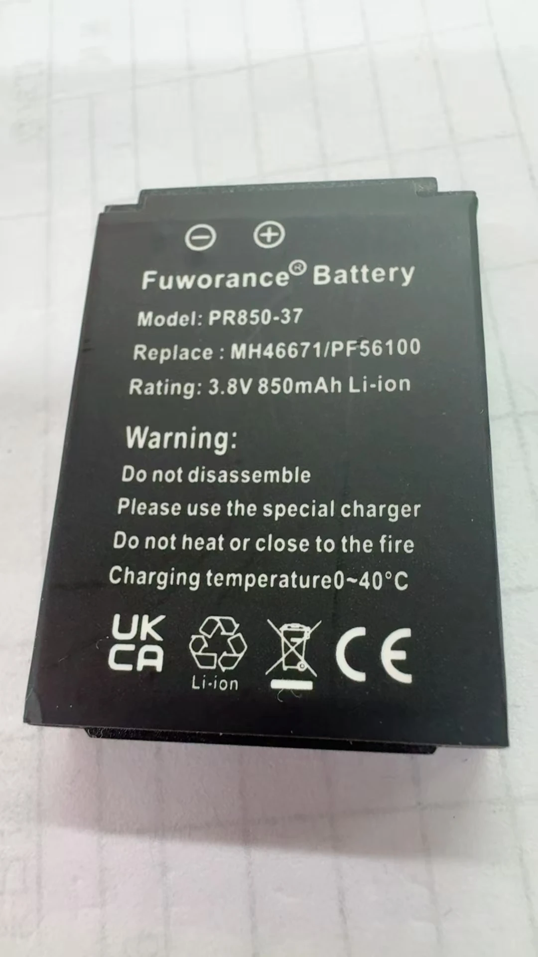 Original New 850mAh 3.8V PR850-37 MH46671/PF56100 Battery
Original New 850mAh 3.8V PR850-37 MH46671/PF56100 Battery