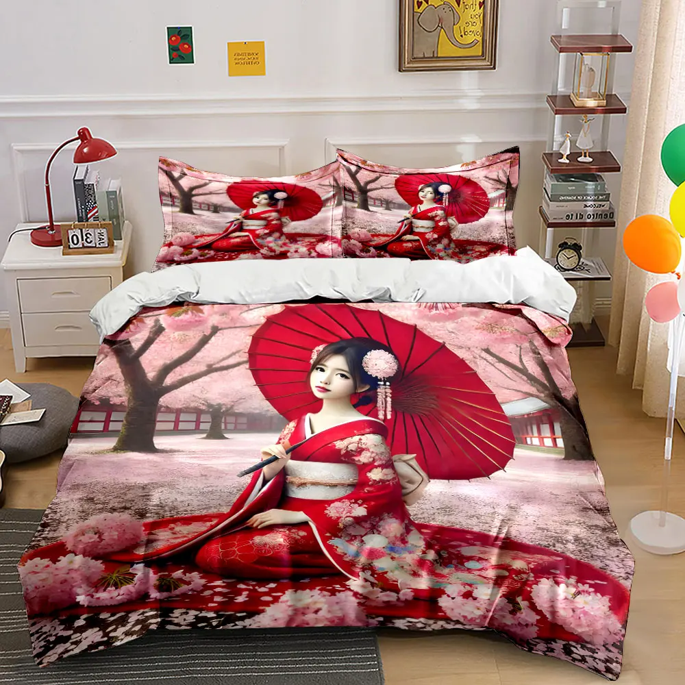 Woman in kimono under cherry blossoms Print Soft Comfortable Duvet Cover Bedding Set Included 1*Duvet Cover 2*Pillowcases
Woman in kimono under cherry blossoms Print Soft Comfortable Duvet Cover Bedding Set Included 1*Duvet Cover 2*Pillowcases