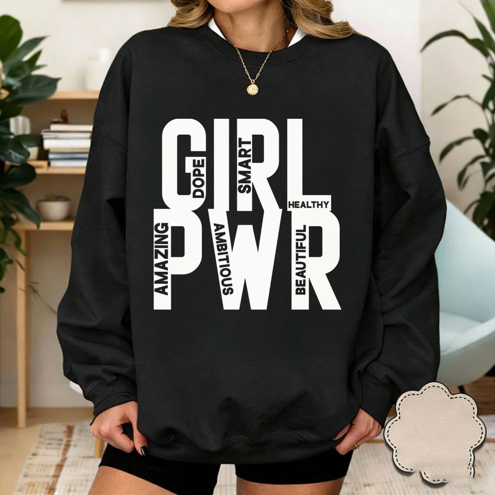 Girl Power Sweatshirt Cute Feminist Sweatshirts Women Empowerment Pullover Woman Empower Gift Clothing Ropa De Mujer Casual Tops
Girl Power Sweatshirt Cute Feminist Sweatshirts Women Empowerment Pullover Woman Empower Gift Clothing Ropa De Mujer Casual Tops