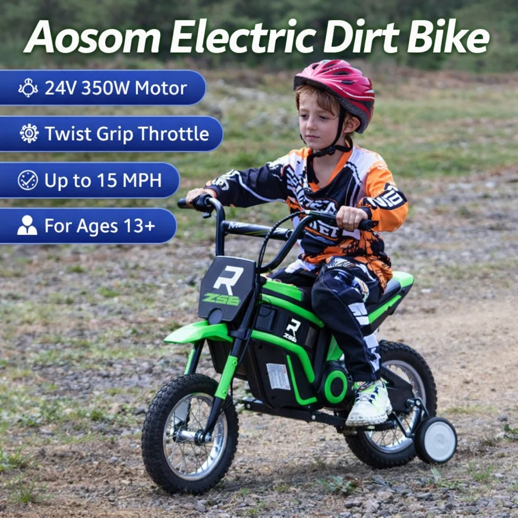Электрический мотоцикл Aosom 24V 350W для бездорожья с ручкой газа, скорость до 15 миль/ч, для детей от 13 лет
Электрический мотоцикл Aosom 24V 350W для бездорожья с ручкой газа, скорость до 15 миль/ч, для детей от 13 лет