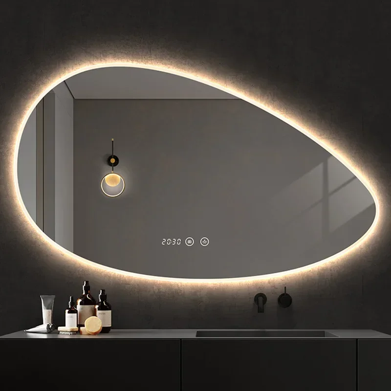 Асимметричное безопасное зеркало Inteligente, настенное освещение для ванной комнаты, душевой, в эстетике, небьющееся 
Асимметричное безопасное зеркало Inteligente, настенное освещение для ванной комнаты, душевой, в эстетике, небьющееся