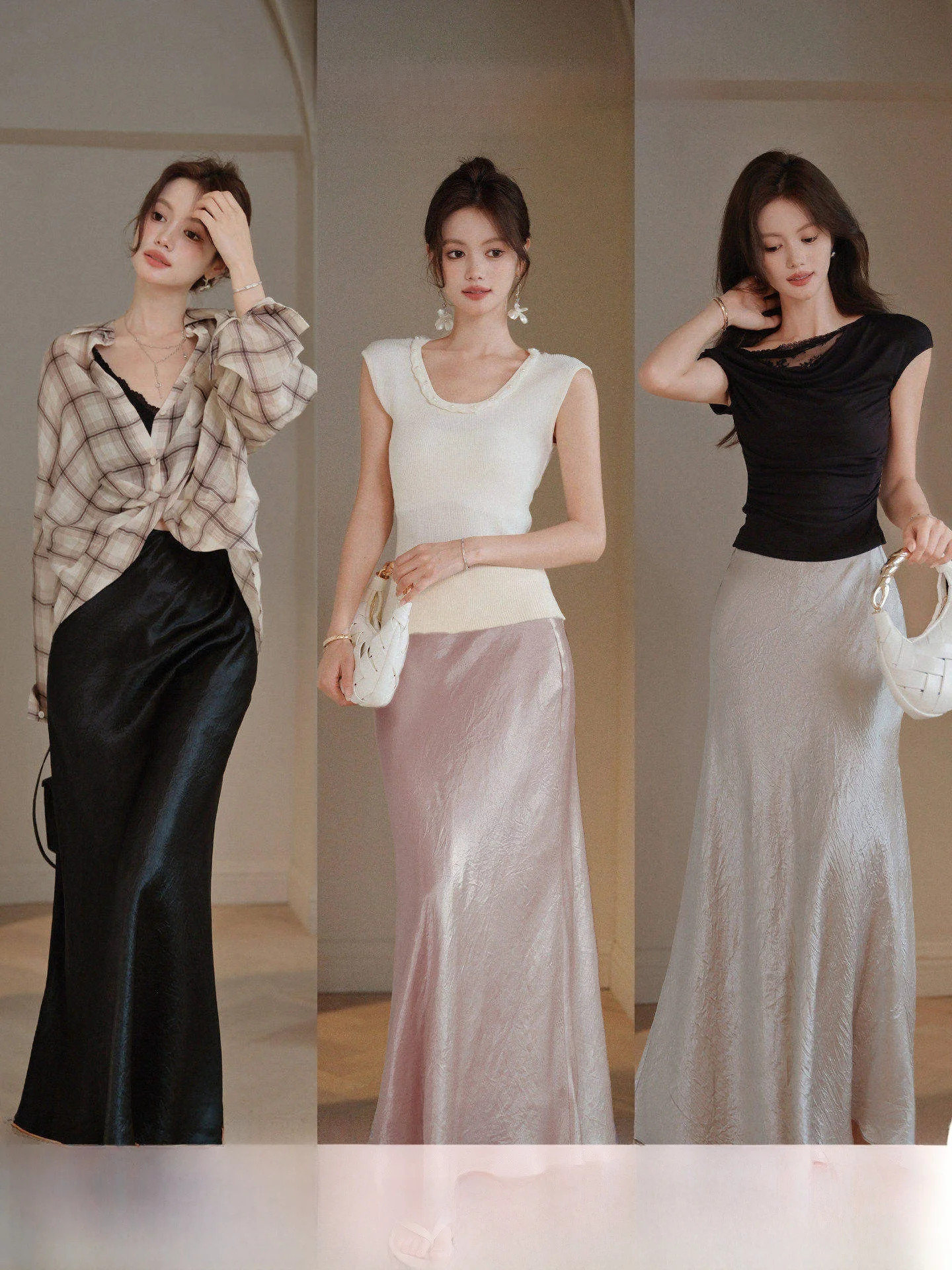 High Waist A-Line Skirt Women's Elegant Versatile Vinegar Acetate Half-length Fish Tail Skirt Commute Simple Style Pleated
High Waist A-Line Skirt Women's Elegant Versatile Vinegar Acetate Half-length Fish Tail Skirt Commute Simple Style Pleated
