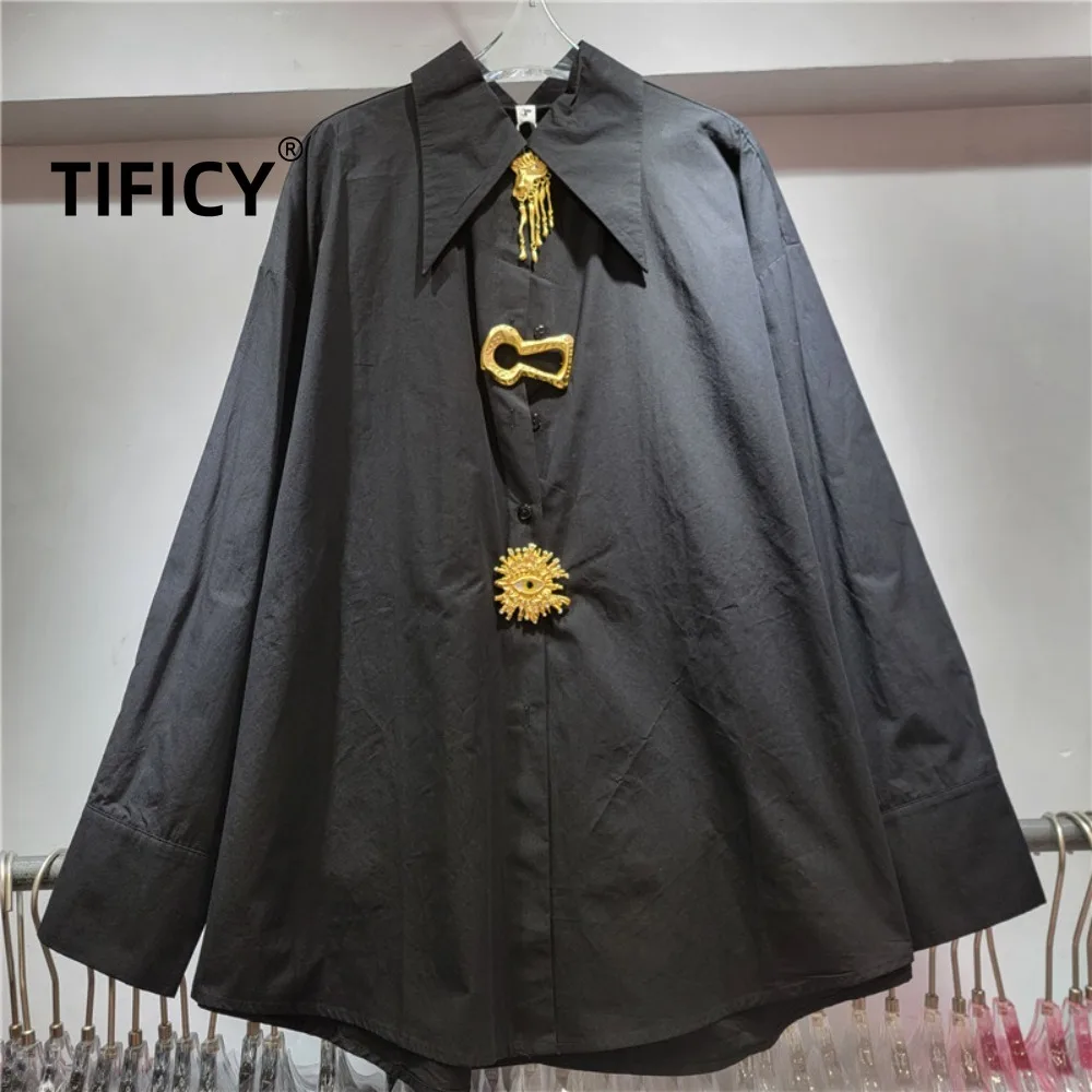 High Street Shirts Men's Spring Collar Metal Buckle Decorative Silhouette Long Sleeved French Elegant Temperament Shirt Tops
High Street Shirts Men's Spring Collar Metal Buckle Decorative Silhouette Long Sleeved French Elegant Temperament Shirt Tops