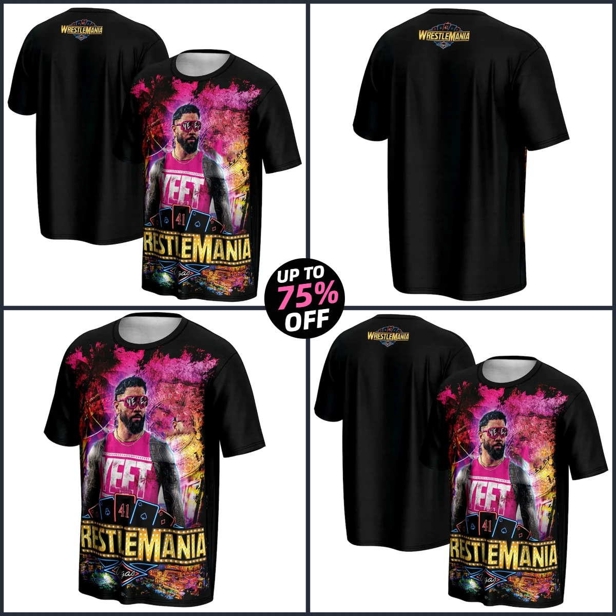 2025 summer new WRESTLEMANIA 41 Las Vegas-themed T-shirt, gorgeous pattern interpretation of wrestling carnival charm
2025 summer new WRESTLEMANIA 41 Las Vegas-themed T-shirt, gorgeous pattern interpretation of wrestling carnival charm