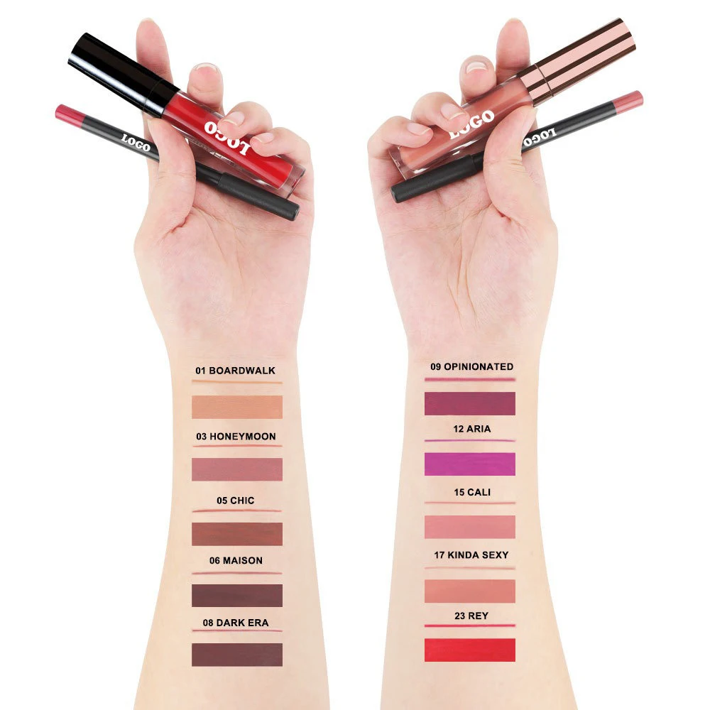 Private Label Lipstick Lipliner Kit Custom Logo Waterproof Long-lasting Matte Lip Glaze Lipgloss Pigment Non-fading Makeup Vegan
Private Label Lipstick Lipliner Kit Custom Logo Waterproof Long-lasting Matte Lip Glaze Lipgloss Pigment Non-fading Makeup Vegan