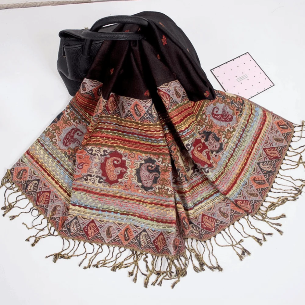 Bohemian Style Long Cashew Jacquard Scarf with Tassel Polyester Print Headscarf Soft Shawls and Wraps
Bohemian Style Long Cashew Jacquard Scarf with Tassel Polyester Print Headscarf Soft Shawls and Wraps