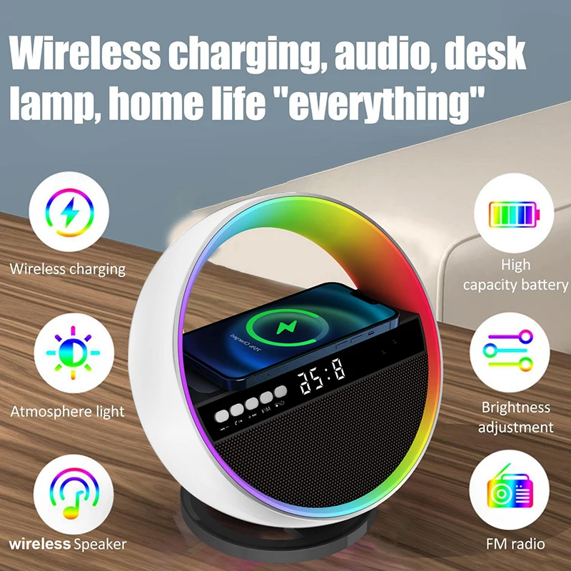Intelligent Wireless Charger Bluetooth Speaker Large G Night Light Cell Phone Fast charging Clock Portable Multifunctional Audio
Intelligent Wireless Charger Bluetooth Speaker Large G Night Light Cell Phone Fast charging Clock Portable Multifunctional Audio